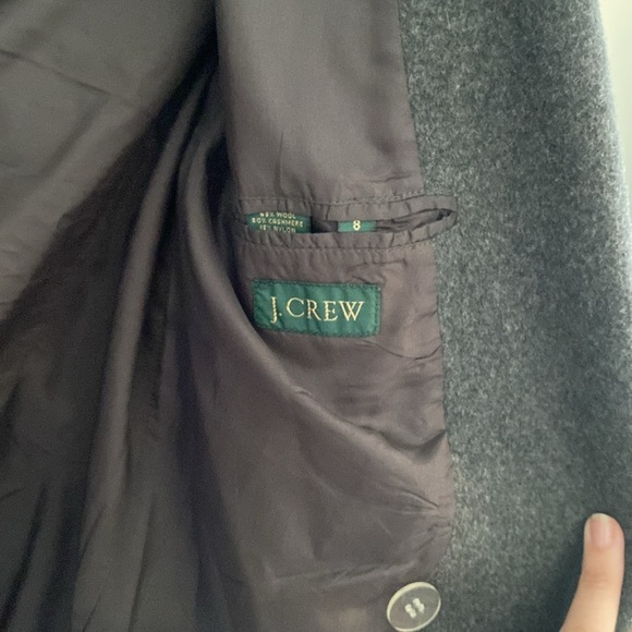 J. Crew Dark Heather Gray Wool Cashmere Blend Coat Blazer size 8 - Picture 7 of 9